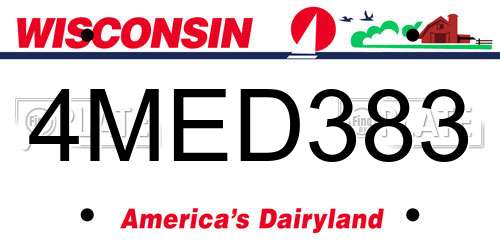 4MED383 Wisconsin License Plate