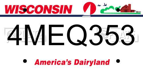 4MEQ353 Wisconsin License Plate
