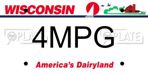 4MPG Wisconsin License Plate