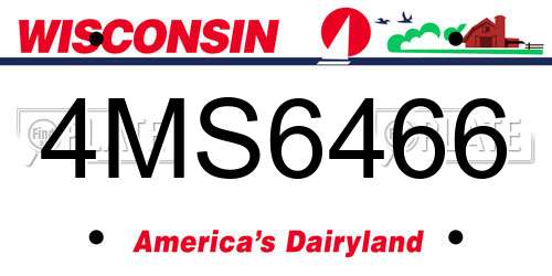 4MS6466 Wisconsin License Plate