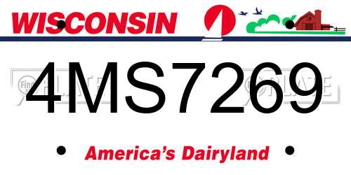 4MS7269 Wisconsin License Plate