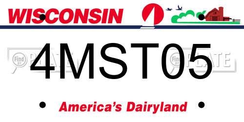 4MST05 Wisconsin License Plate