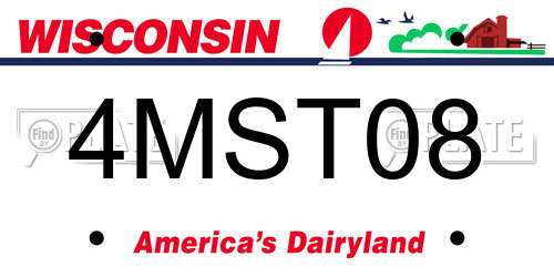 4MST08 Wisconsin License Plate
