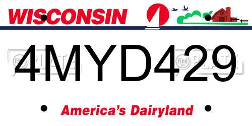 4MYD429 Wisconsin License Plate