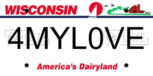 4MYL0VE Wisconsin License Plate