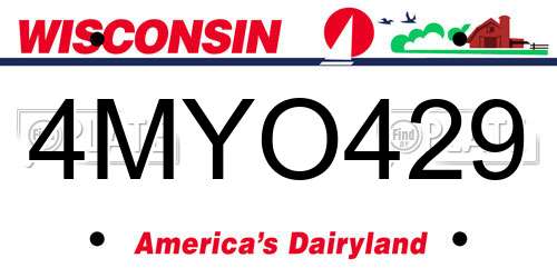 4MYO429 Wisconsin License Plate
