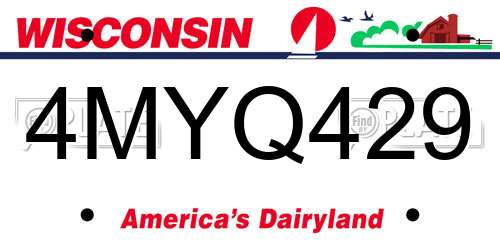 4MYQ429 Wisconsin License Plate