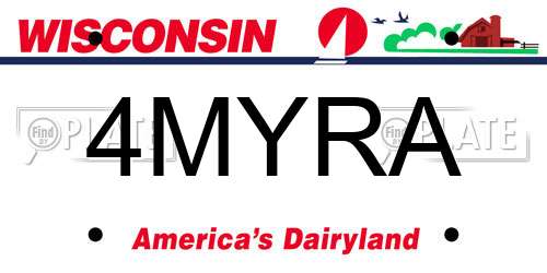 4MYRA Wisconsin License Plate
