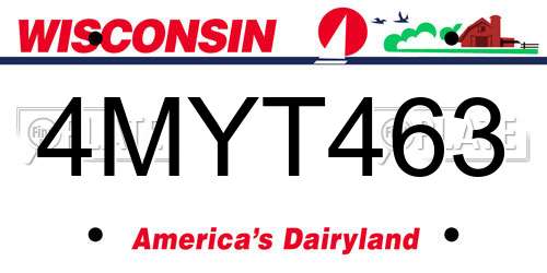 4MYT463 Wisconsin License Plate