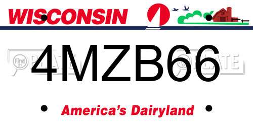 4MZB66 Wisconsin License Plate