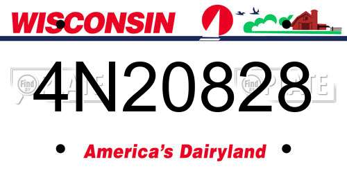 4N20828 Wisconsin License Plate