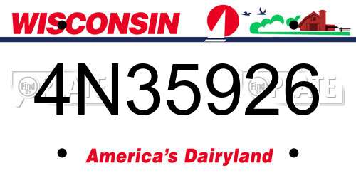 4N35926 Wisconsin License Plate