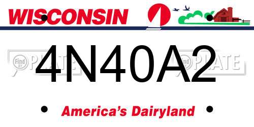 4N40A2 Wisconsin License Plate
