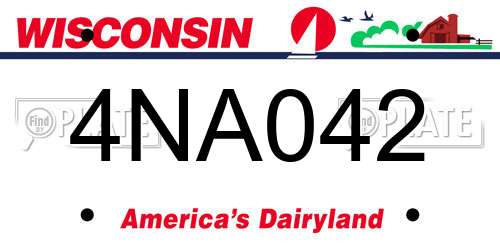 4NA042 Wisconsin License Plate