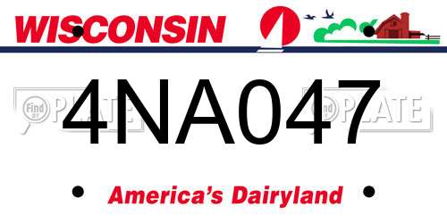 4NA047 Wisconsin License Plate