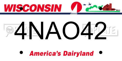 4NAO42 Wisconsin License Plate
