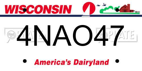 4NAO47 Wisconsin License Plate