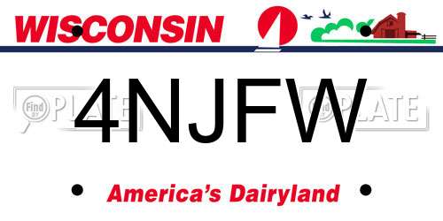 4NJFW Wisconsin License Plate