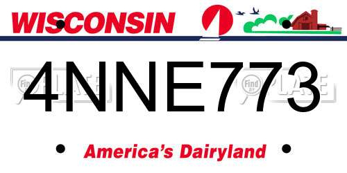 4NNE773 Wisconsin License Plate