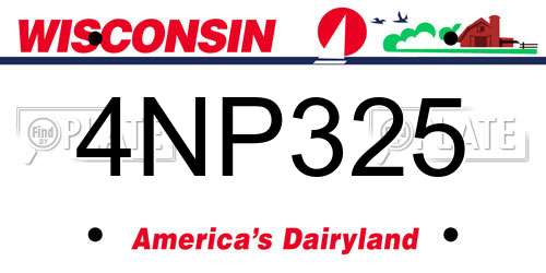 4NP325 Wisconsin License Plate