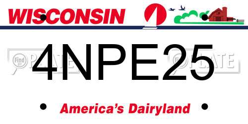4NPE25 Wisconsin License Plate