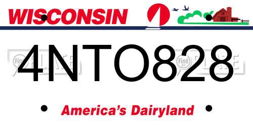 4NTO828 Wisconsin License Plate