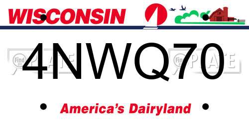 4NWQ70 Wisconsin License Plate