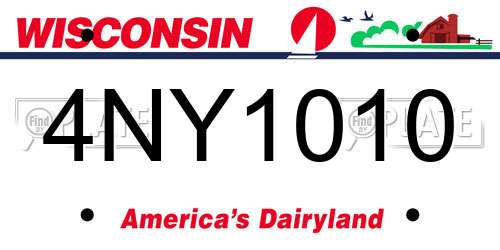 4NY1010 Wisconsin License Plate