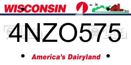4NZO575 Wisconsin License Plate