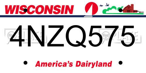 4NZQ575 Wisconsin License Plate