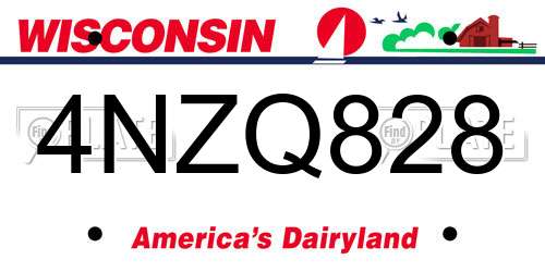 4NZQ828 Wisconsin License Plate