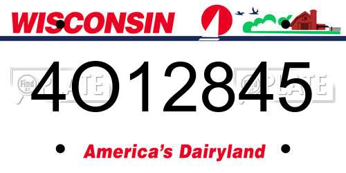 4O12845 Wisconsin License Plate