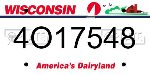 4O17548 Wisconsin License Plate