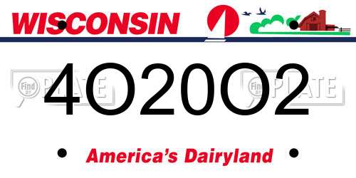 4O20O2 Wisconsin License Plate