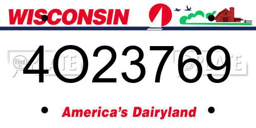 4O23769 Wisconsin License Plate