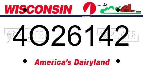 4O26142 Wisconsin License Plate