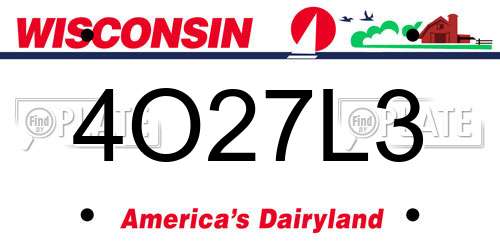 4O27L3 Wisconsin License Plate