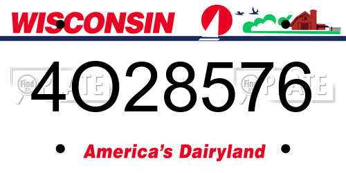 4O28576 Wisconsin License Plate
