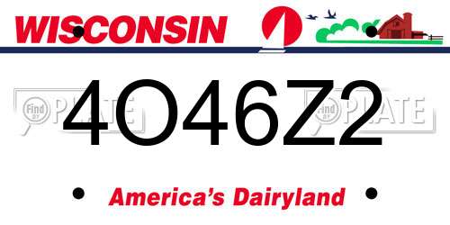4O46Z2 Wisconsin License Plate