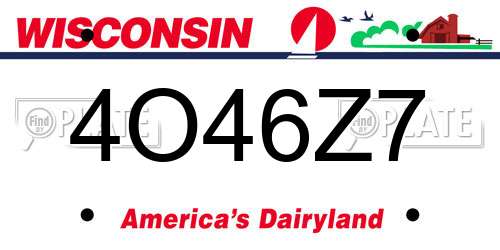 4O46Z7 Wisconsin License Plate