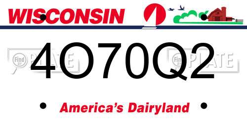 4O70Q2 Wisconsin License Plate