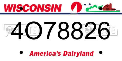 4O78826 Wisconsin License Plate