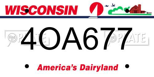 4OA677 Wisconsin License Plate
