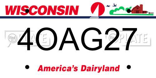 4OAG27 Wisconsin License Plate