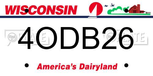 4ODB26 Wisconsin License Plate