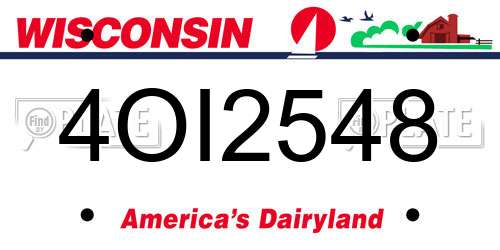 4OI2548 Wisconsin License Plate