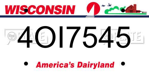 4OI7545 Wisconsin License Plate
