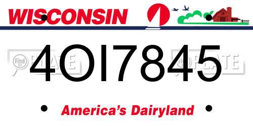 4OI7845 Wisconsin License Plate
