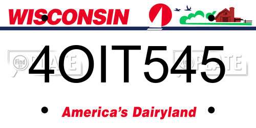 4OIT545 Wisconsin License Plate