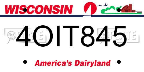 4OIT845 Wisconsin License Plate